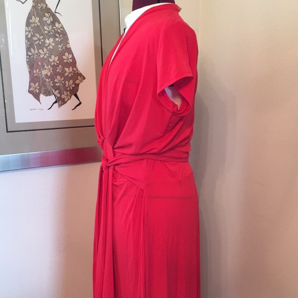 Michael Kors womens red semi formal maxi wrap dress. Size 2x - Picture 3 of 14